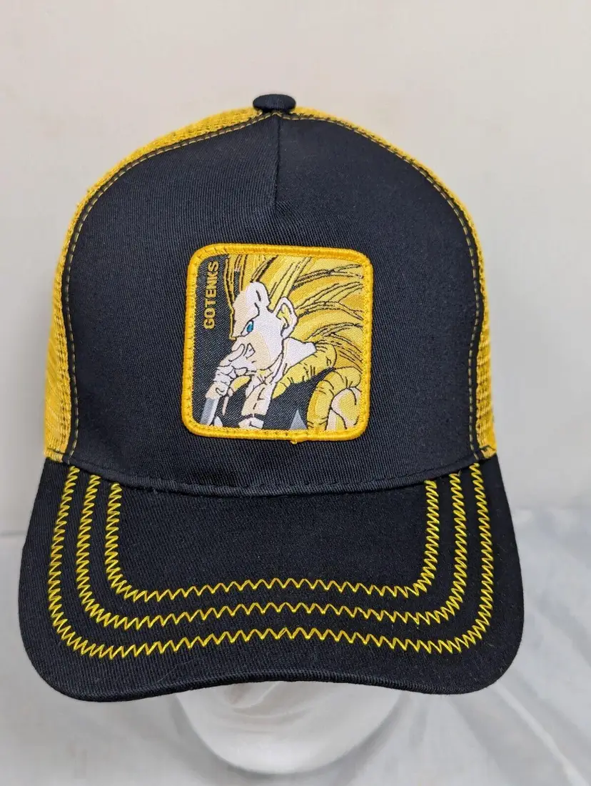 Dragon Ball Gotenks Super Saiyan 3 GOT2 Trucker Baseball Hat Cap Black Yellow