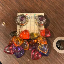 1980’s Beaded Heart Earrings Clip On