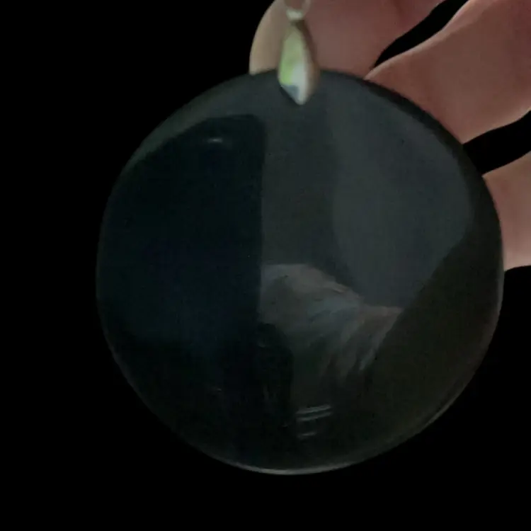 Mother Of Pearl  Inlay With Black Resin Large Sun Burst Design Pendant . Bale Is Silver Been Tested , Acid And Magnetic.