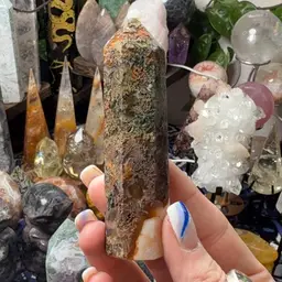 Red Moss Agate Tower 10b