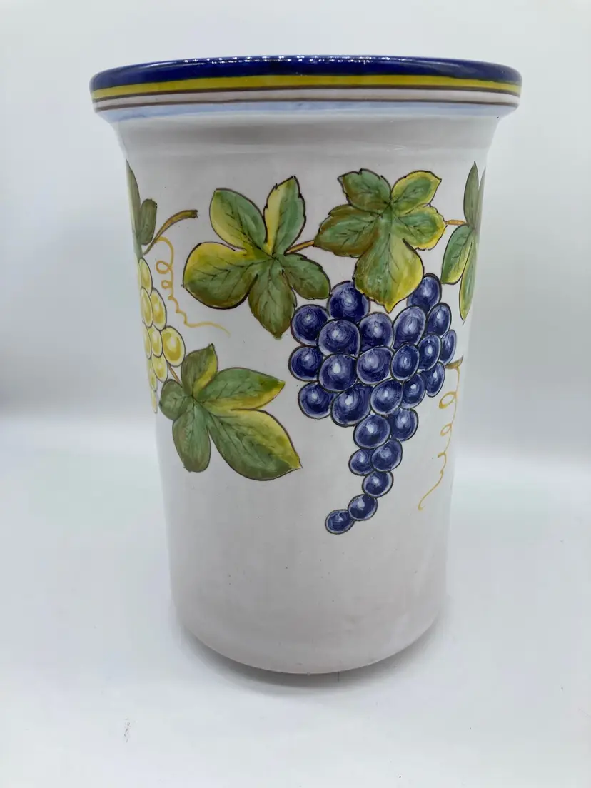 Deruta Italy Red Clay Pottery Vase or Utensil Holder