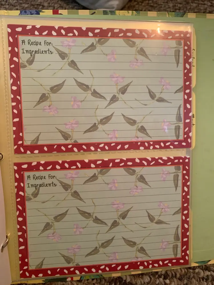 Recipe Book With Cards
