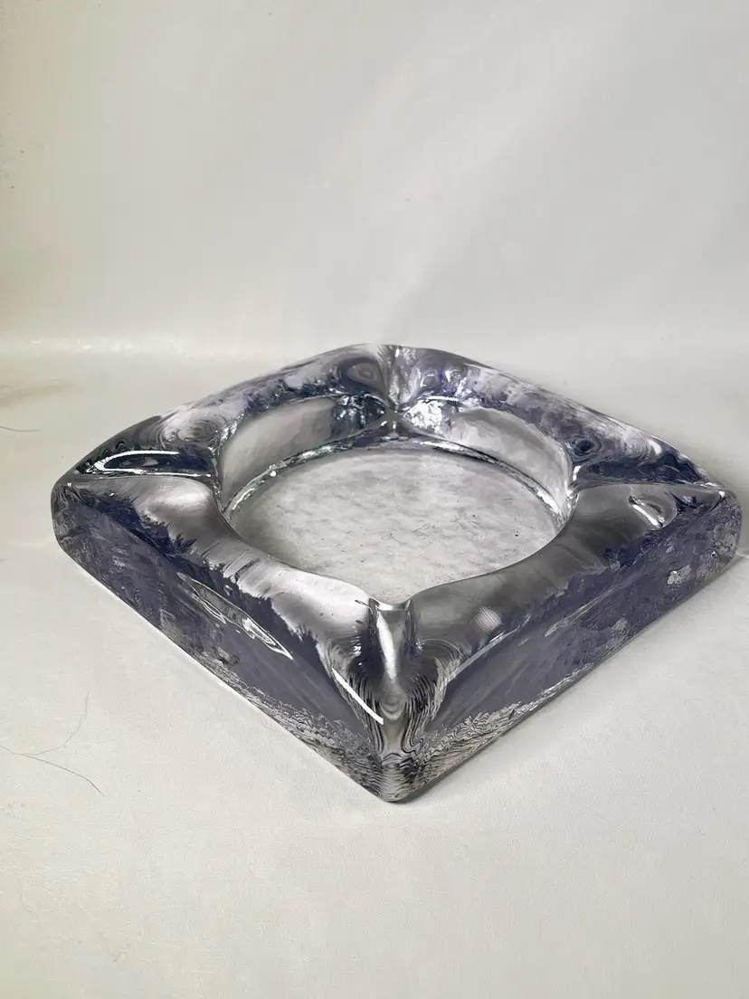 MCM Consolidated Glass Square Ashtray 6" x 6" x 1.5