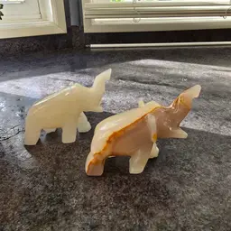 Elegant Onyx Elephant Figurines