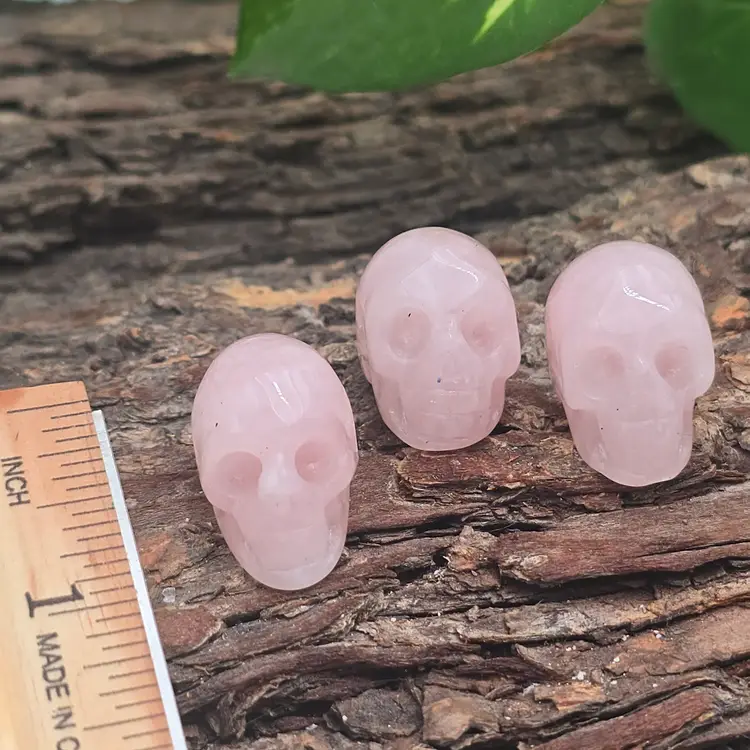 Rose Quartz Skull from Madagascar ~ Random Pick ~ Polished Crystal Carvings