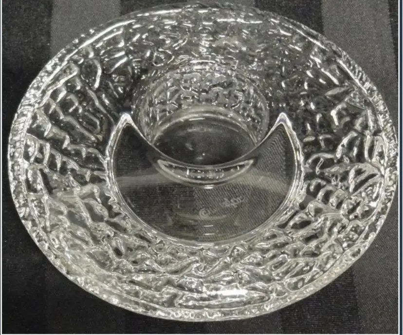 Beautiful Vintage Orrefors Discus Crystal Votive Candle Holder Designed by Lars Hellsten, 5" Diameter