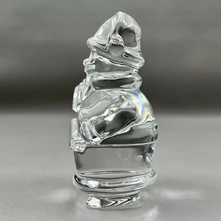 Baccarat France Crystal Santa With Present Paperweight Figurine Christmas Signed 4.5"