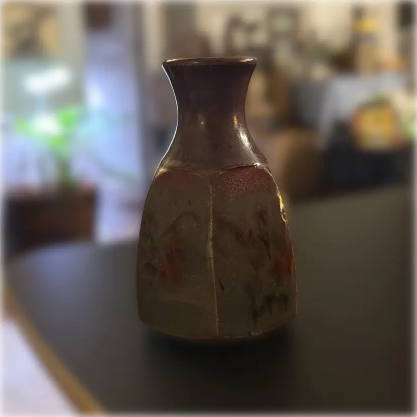 Hand-Signed Studio Pottery Glazed Bud Vase - 5.25” tall and 3.75” in diameter on its base