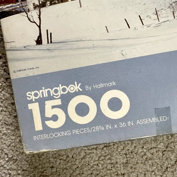 Vintage Springbok Hallmark WINTER IN NEW ENGLAND 1500 Pc Jigsaw Puzzle Complete!