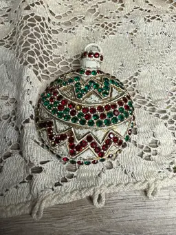 Blingy Christmas Ornament Pin