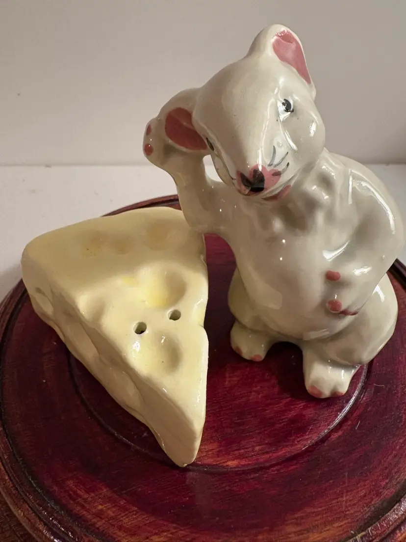 Vintage Mouse and Cheese Salt and Pepper Shaker