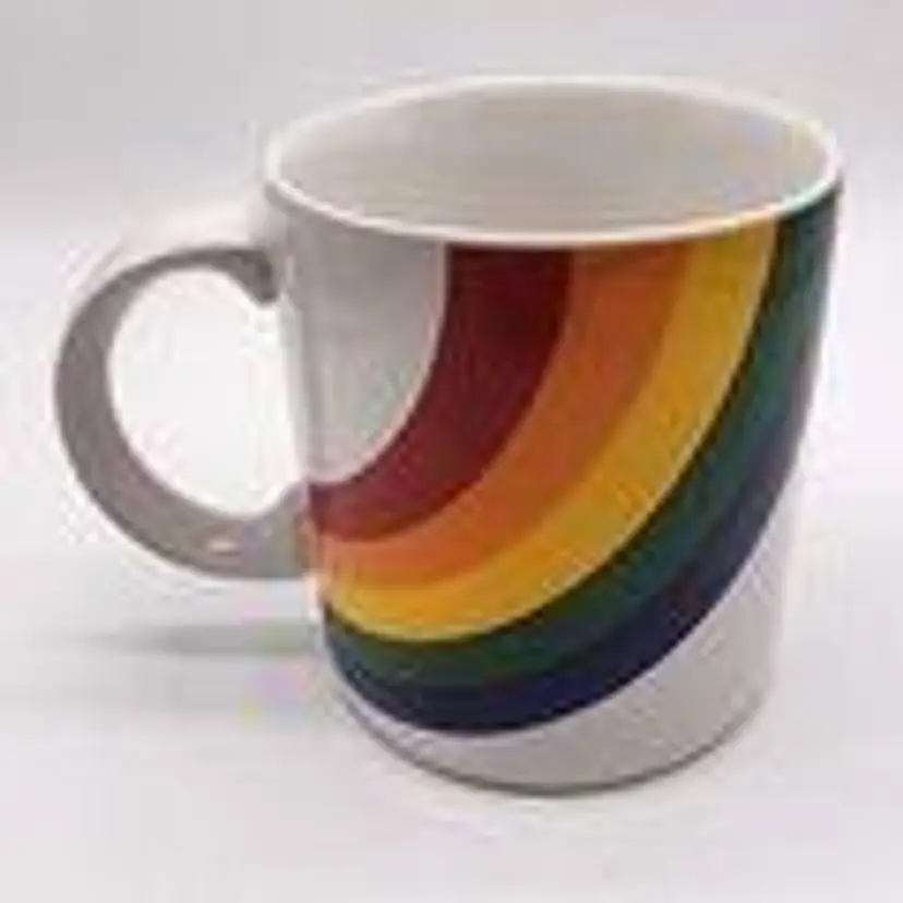 Vintage 1984 FTDA Ceramic Rainbow Mug