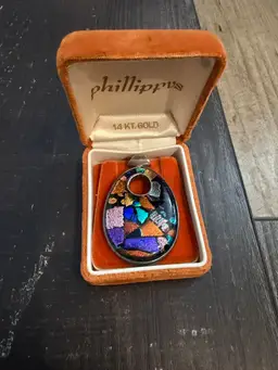 Vintage Mexico 925 Dichroic Glass Pendant