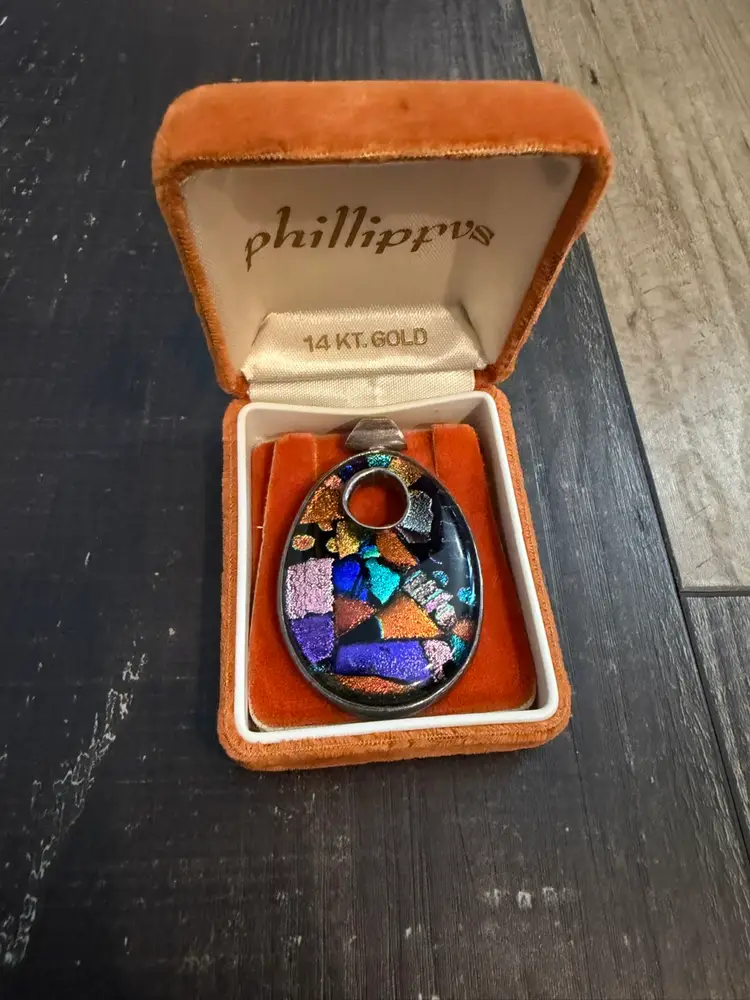 Vintage Mexico 925 Dichroic Glass Pendant