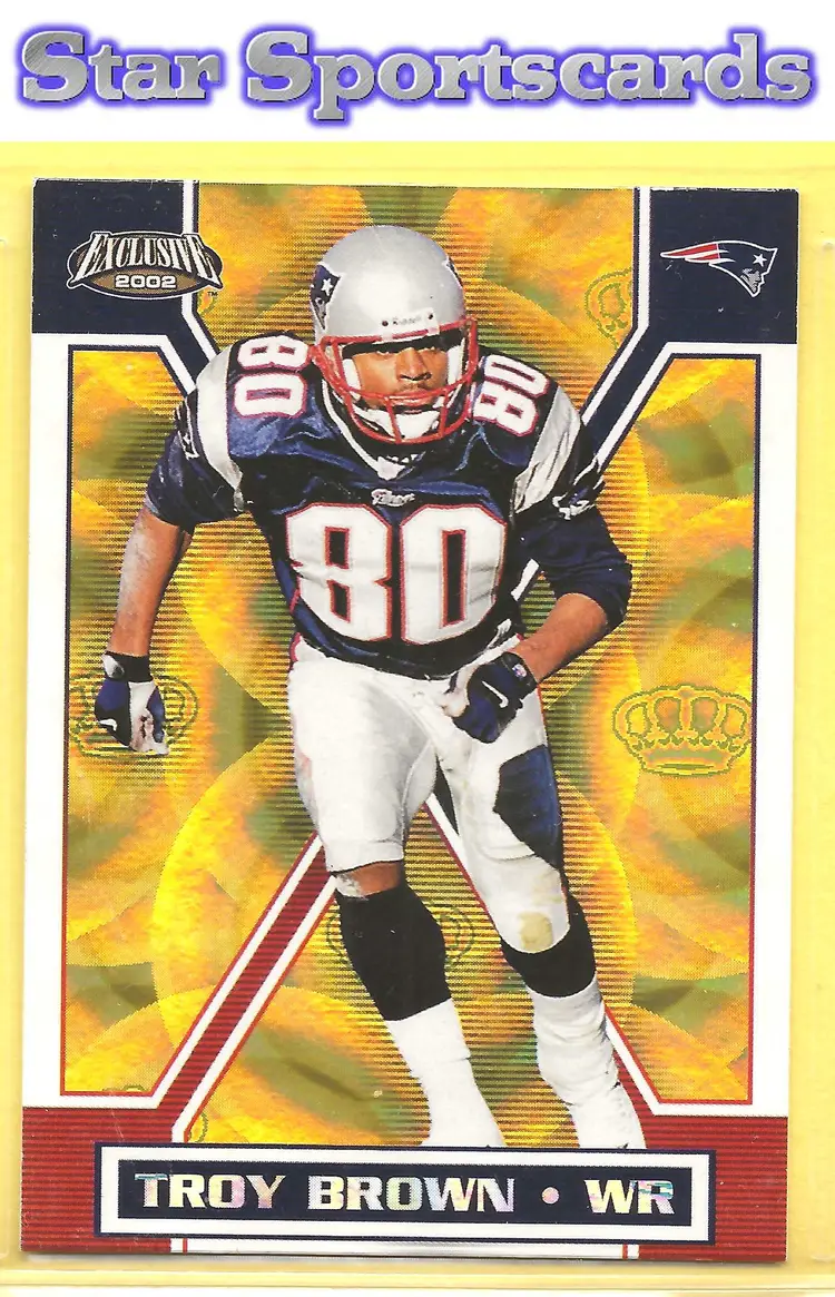 2002 Pacific Exclusive #99 Troy Brown Gold New England Patriots