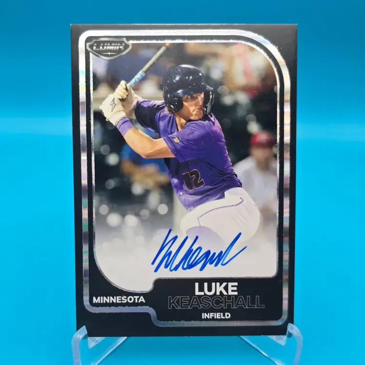 Luke Keaschall 2024 Pulse Lumin Holo Silver On Card Auto 5/7 Minnesota Twins