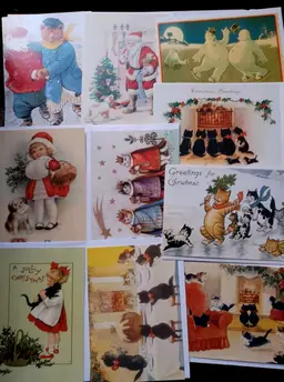 10 x Vintage Design Christmas Cards Random Pack #17