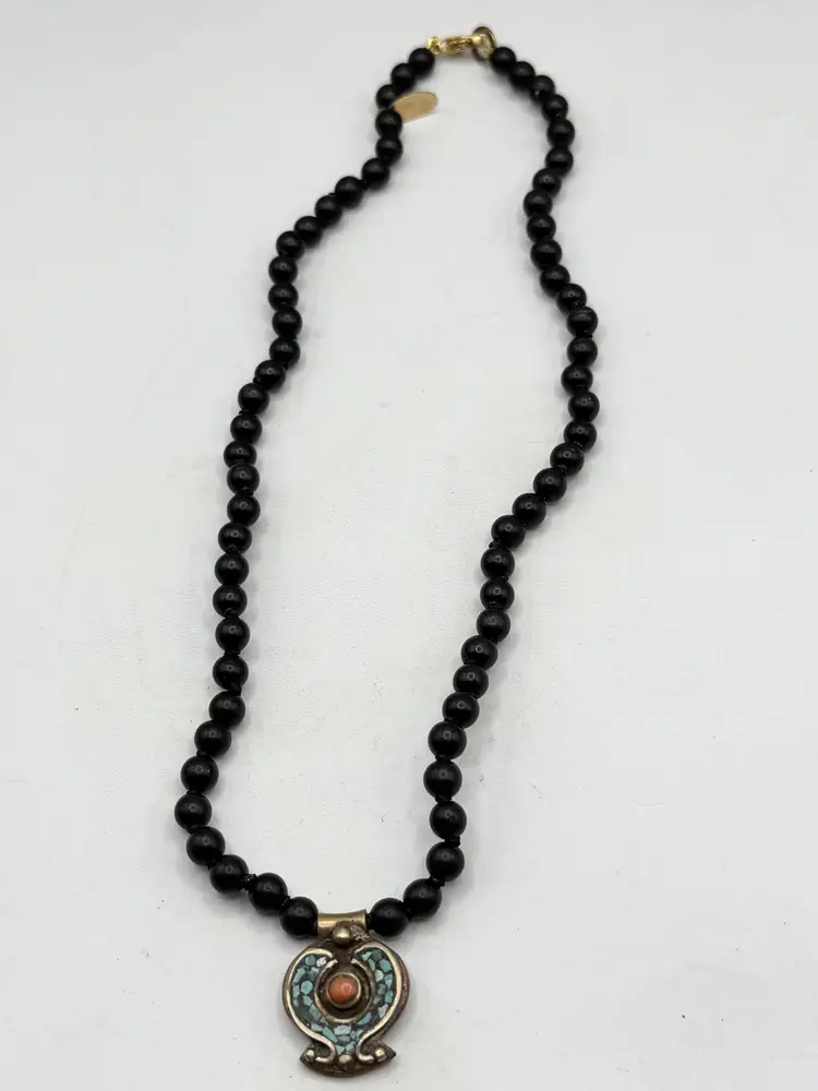 Jen Stock beaded stone pendant necklace