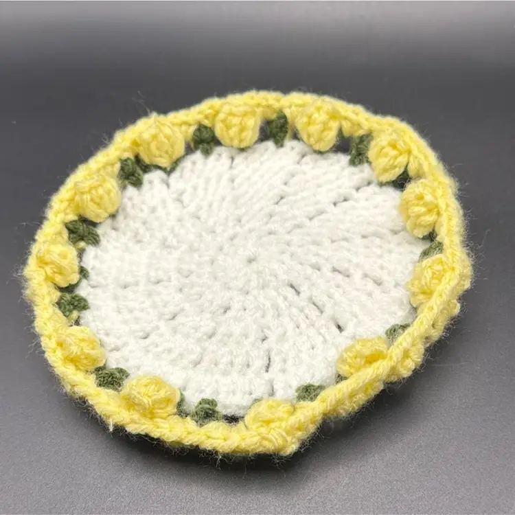 Handmade crochet coaster