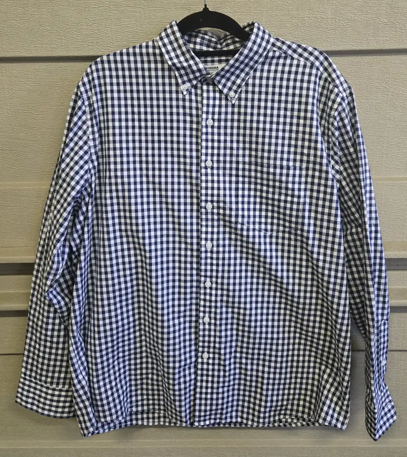 Sonoma Men's Long Sleeve Button-up Dress Shirt Size XL