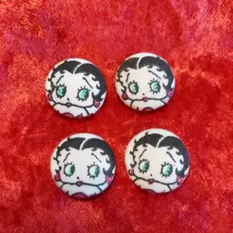 Betty Boop Button Covers Set of 4 1990 Click-Its