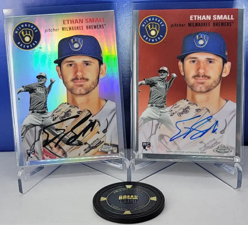 Ethan Small LOT - 2023 Topps Chrome Platinum Rookie Auto & RC Refactor Milwaukee Brewers