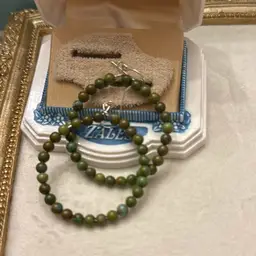 Sterling Wire Turquoise Hoop Earrings