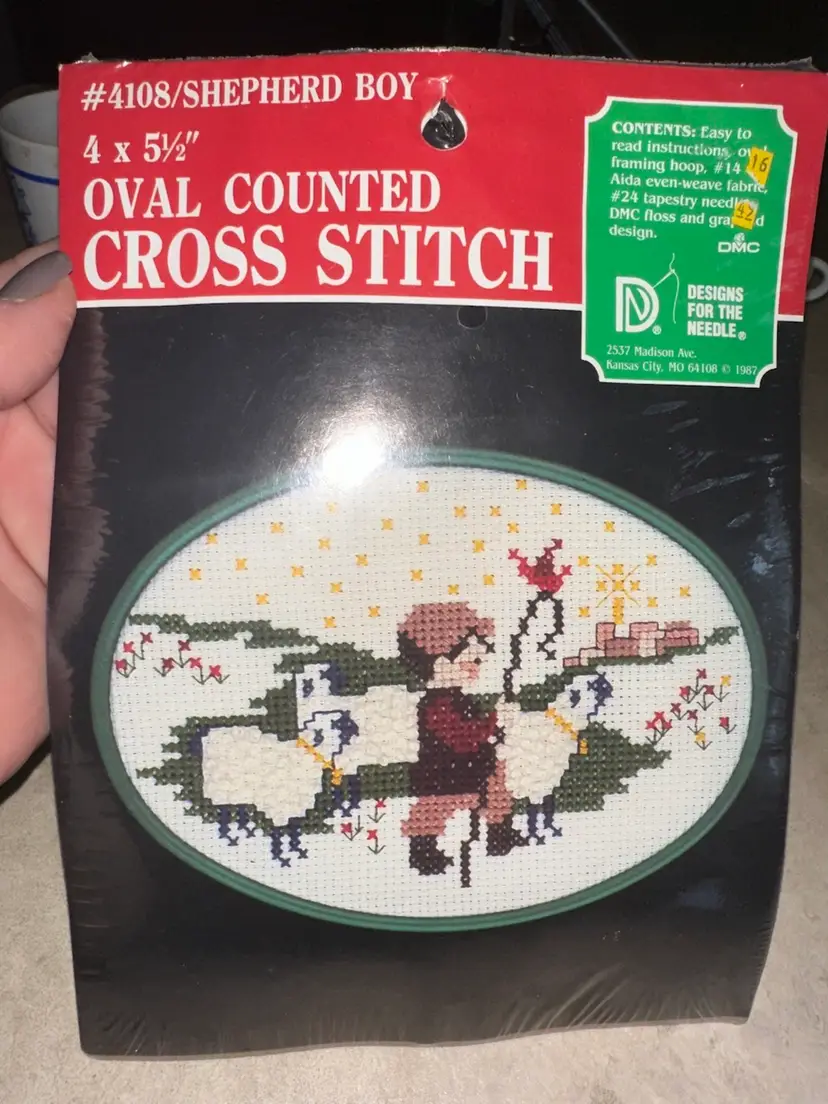 Shepherd Boy 1987 Counted Cross Stitch 4”x5.5” By Designs For The Needle #4108