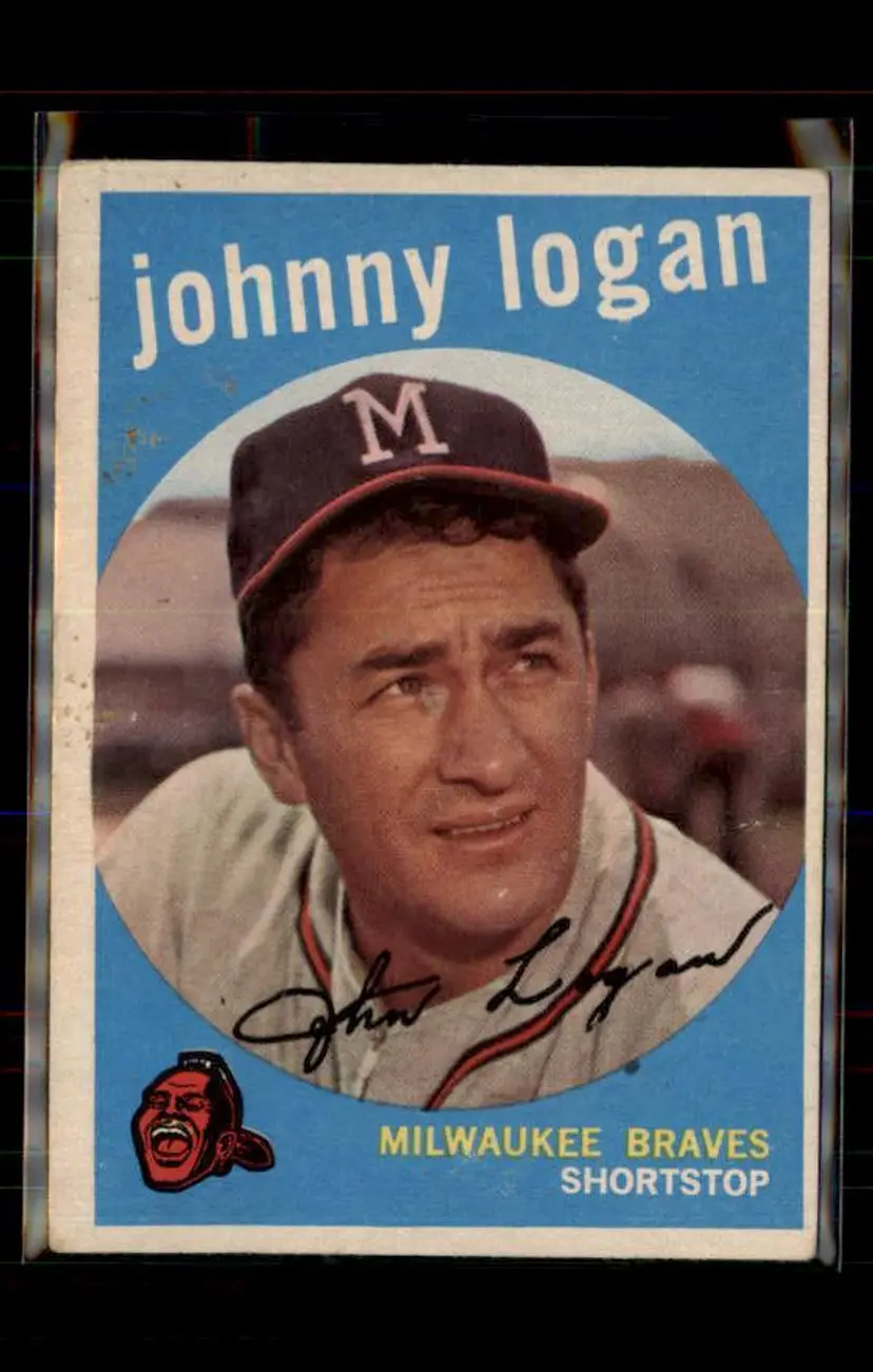 1959 Topps #225b Johnny Logan - (pk4) - Milwaukee Braves