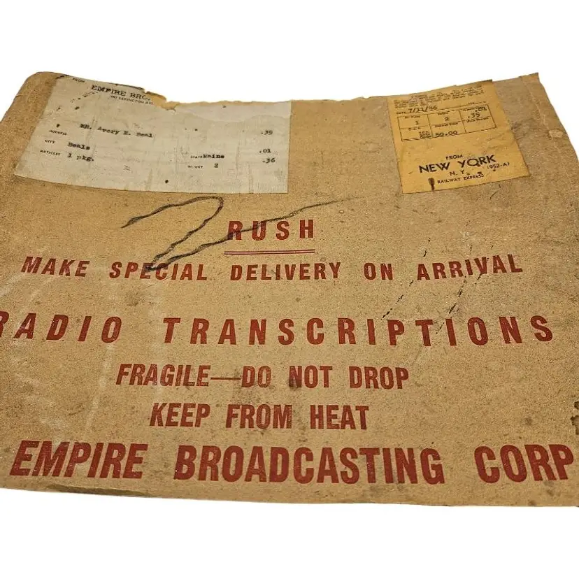Vintage Radio Transcription Envelope