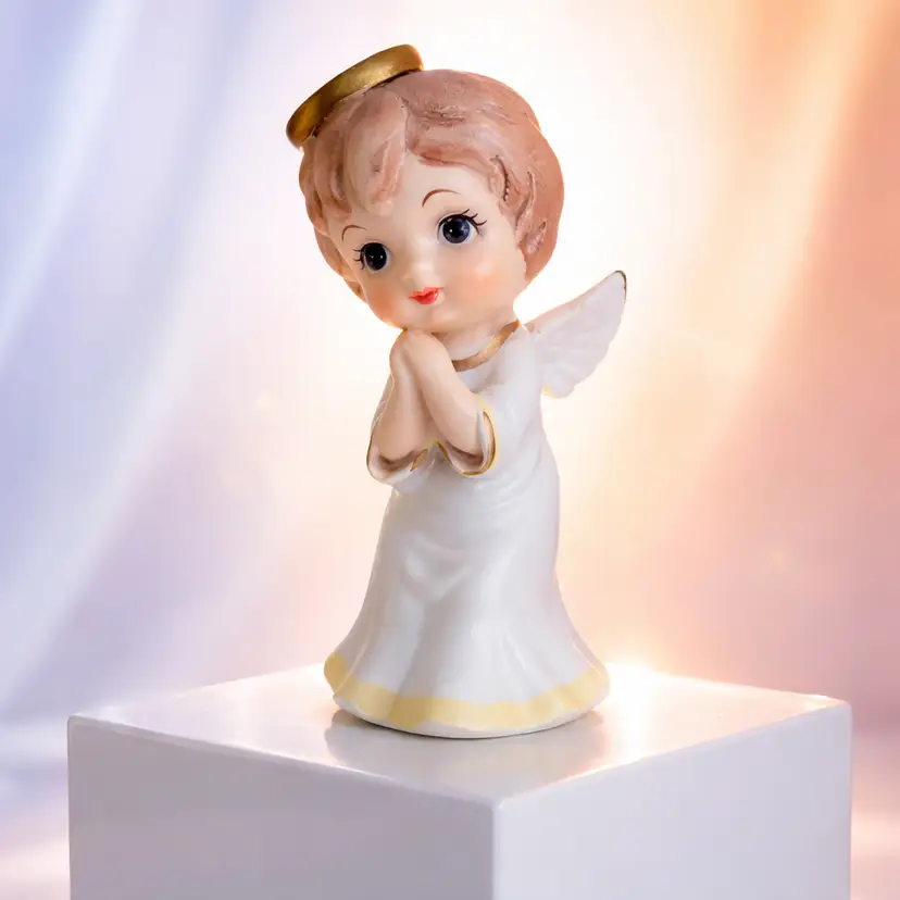 Vintage Josef Original Praying Angel Figurine, 3.5" Tall