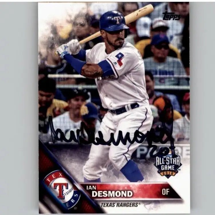 Ian Desmond Signed Texas Rangers 2016 Topps Update Baseball Card #US23