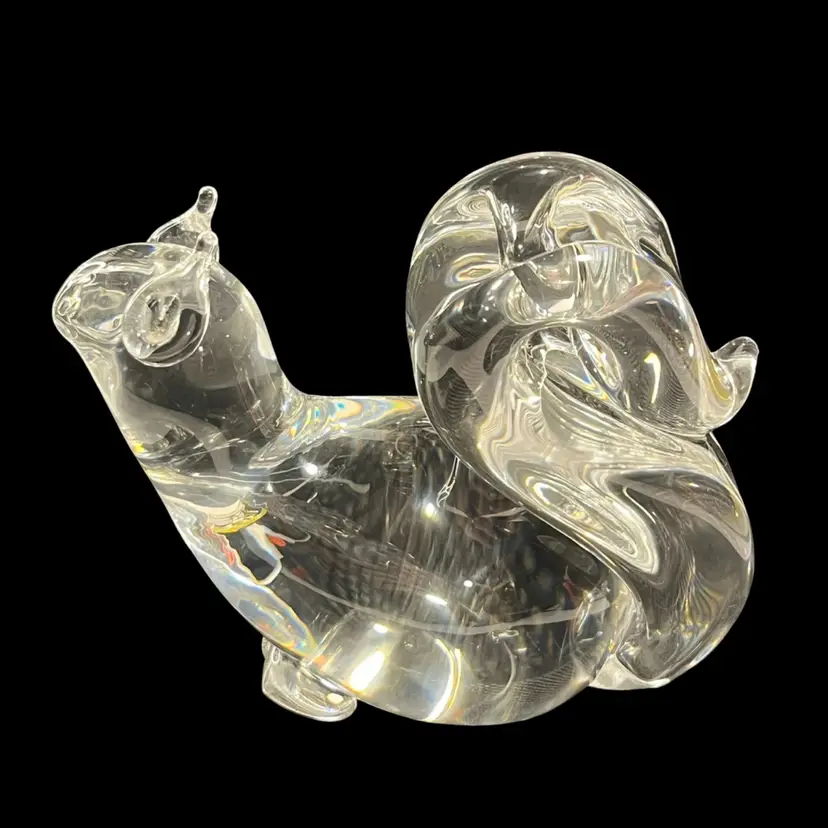 Steuben Squirrel Figurine Clear Glass | 4” *(read)