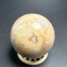 Natural Peach Moonstone Sphere Blue Flash UVs Stone Orb Crystal 67.7mm 330g