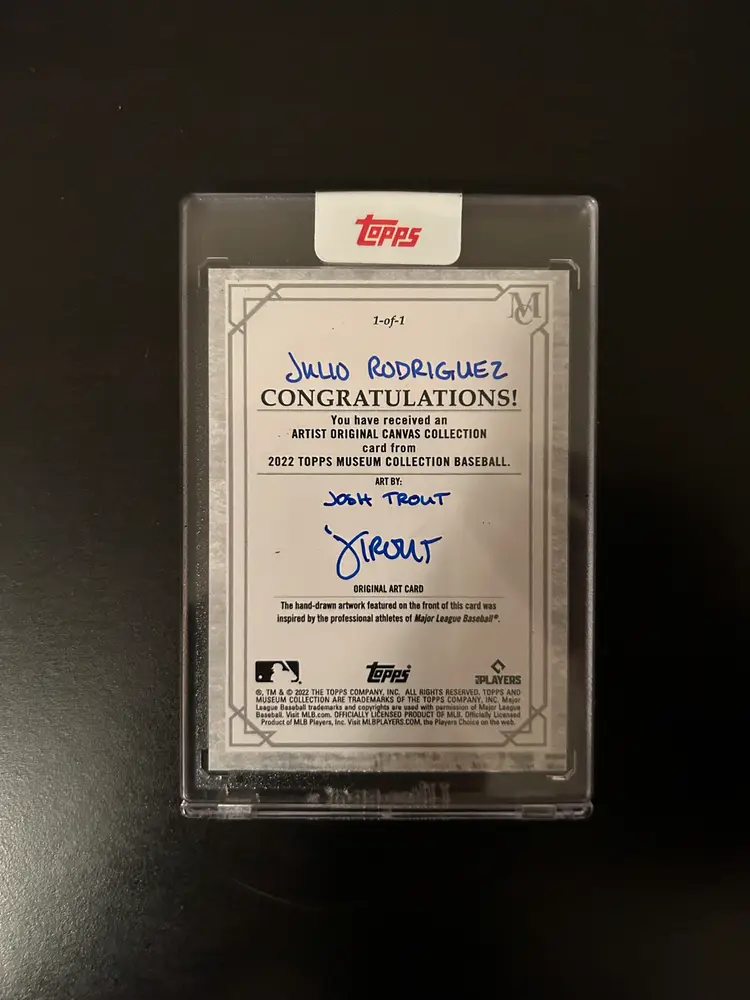 2022 MLB Topps Museum Collection Julio Rodriguez 1/1 Artist Proof - Seattle Mariners