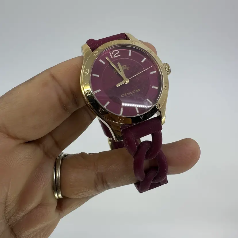 Coach Maddy Braided Rubber Strap Watch