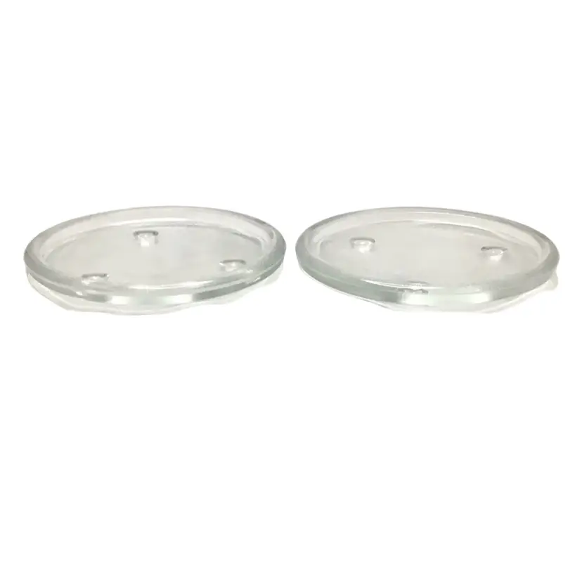Pair of Pillar Candle Plates with 3 little feet (L-16)  Fostoria for Avon