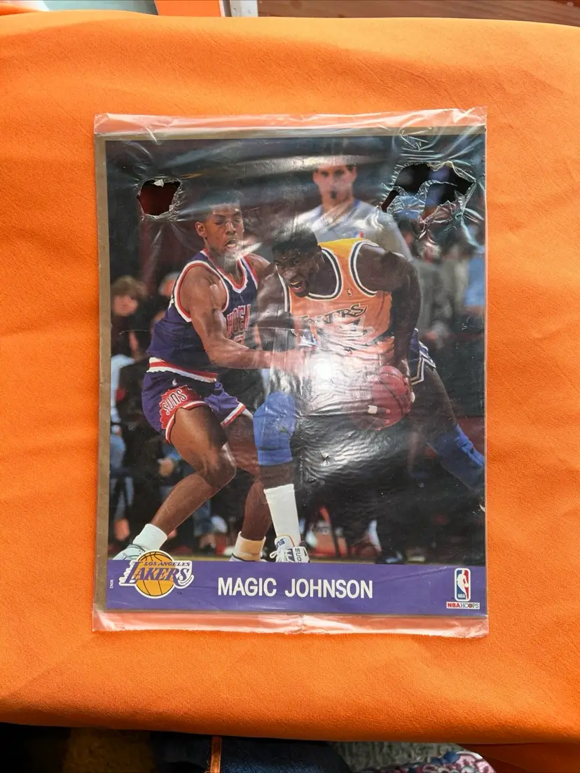 1990 Magic Johnson NBA Hoops Action Photo Jumbo 8 X 10–NEW & SEALED