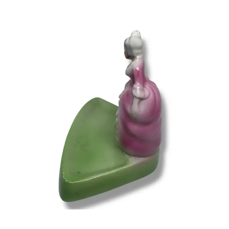 Vintage Marie Antoinette French Lady Ring Trinket Dish. Signed Barvaria. Measures 3 1/2 inches tall by 3 inches wide. Good condition.