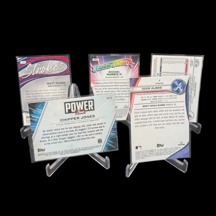 Ozzie Albies Bowman Best Refractor + Michael Harris II Matt Olson Chipper Jones Adam Duvall Atlanta Braves Lot