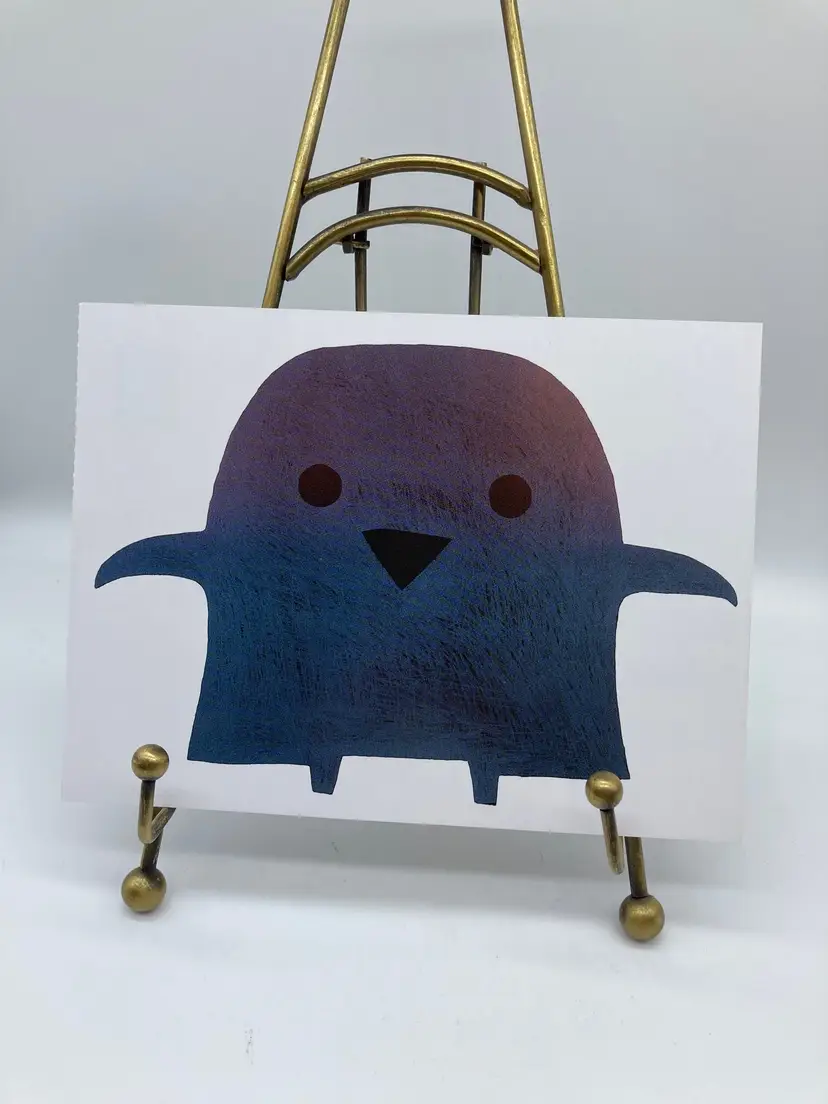 'Young Owl' Unused Postcard by Sheojuk Etidlooie