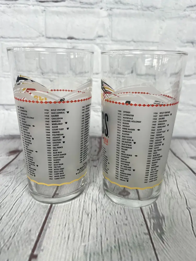 Preakness Julep Glass 2014 139th Pimlico Horse Race Official Set of 2 12oz Julip