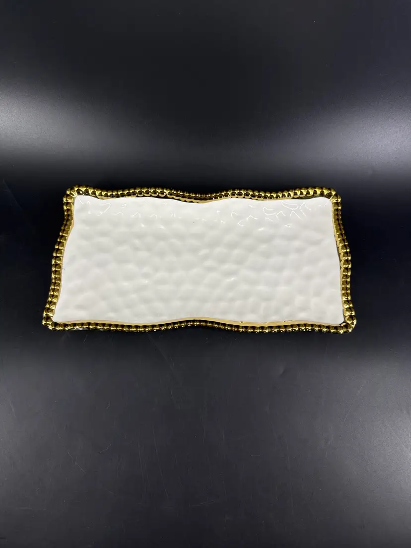 Miracle Home Collection Pampa Bay Golden Solerno 12"x6.25" Rectangular Vanity Tray