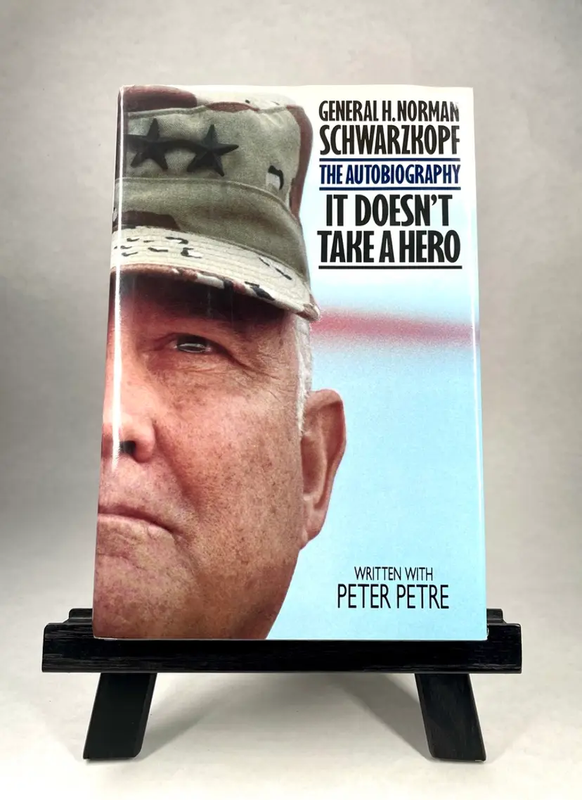 It Doesn't Take A Hero General Norman Schwarzkopf (1992) HC DJ 1st. Signed Army - Father's Day