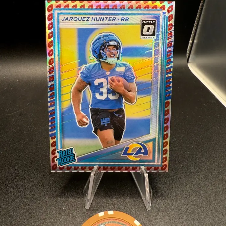 Jarquez Hunter Optic Football Emoji SP 2025 Donruss Los Angeles Rams