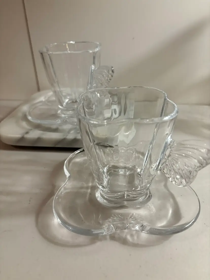 Set Of Two Wolff Butterfly Tea Cups Set