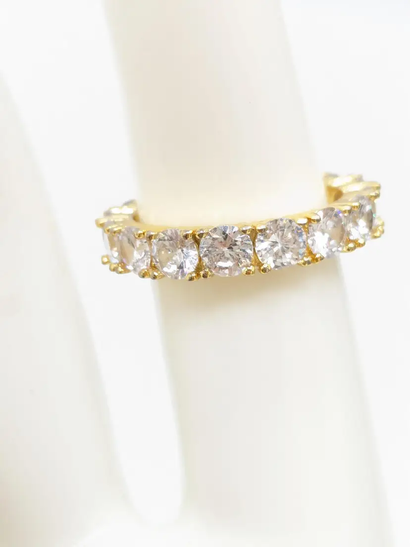 Eternity Band with Rhinestones Gold Tone Fashion Ring