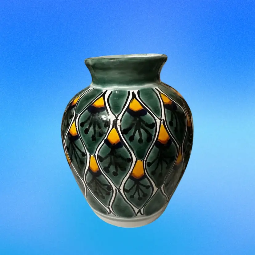 Mexican Talavera pottery vase