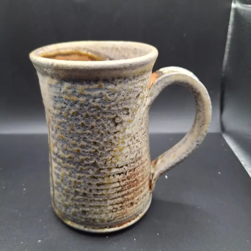 Handcrafted Rustic Ceramic Mug With Earthy Tones Textured Finish Artisan Pottery