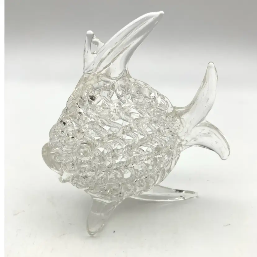BIN - Spun Glass Fish Ornament Figurine 3.75”